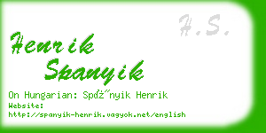 henrik spanyik business card